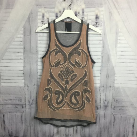 Dolan for Anthropologie Embroidered Tank Top Sz XS - Picture 3 of 6